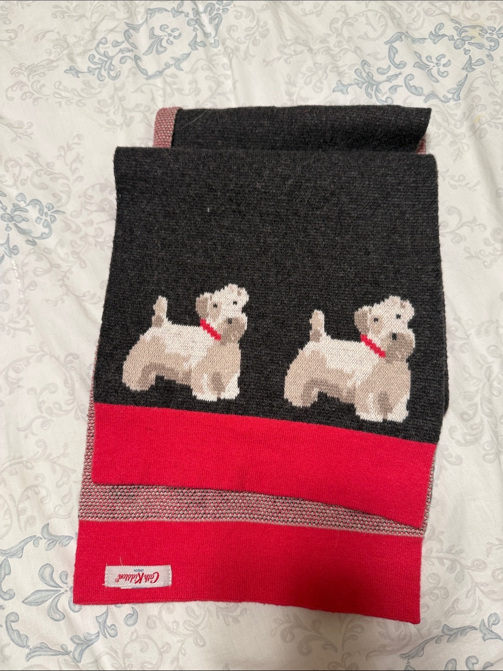 Cath Kidston Black & Red Dog Motif Pet Scarf